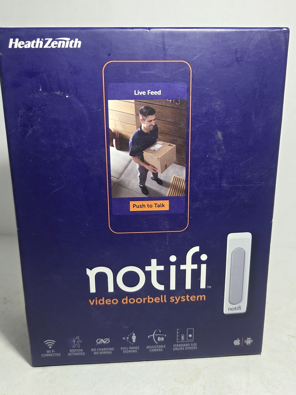 Heath Zenith Notifi Video Doorbell System SL-3010-00 WiFi Smart Light & Camera